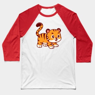 Cute Tiger Playing Cartoon Baseball T-Shirt